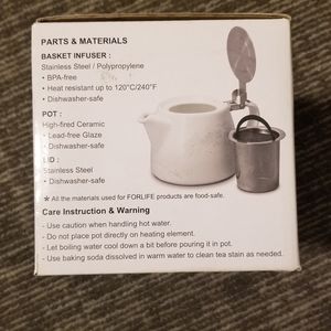 FORLIFE stump teapot with basket infuser w/ handle